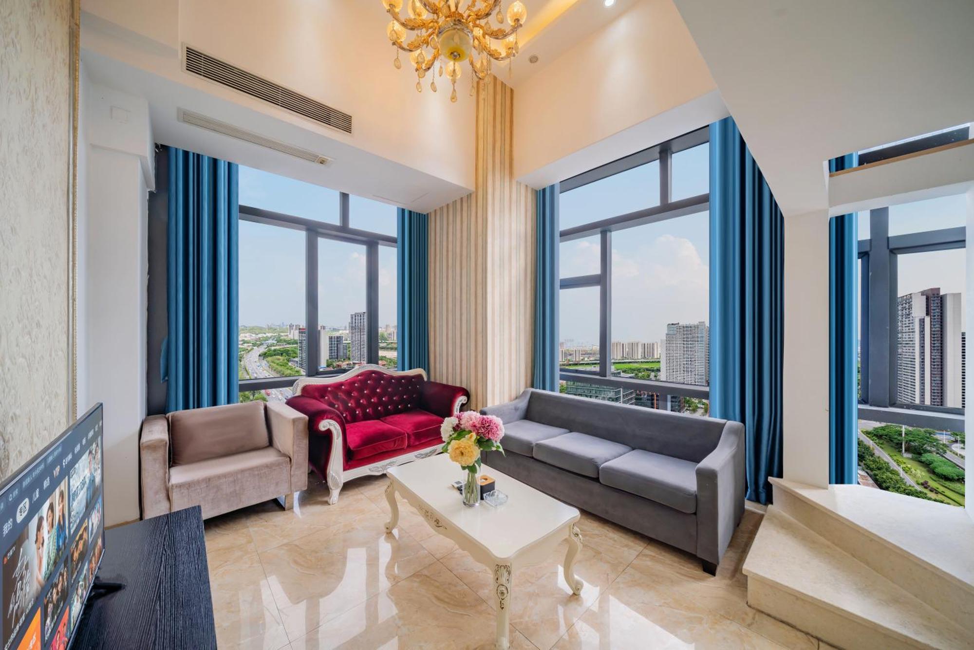April Fair Duplex Apartment Guangzhou South Railway Station Ao Yuan Yue Shi Dai Branch Extérieur photo